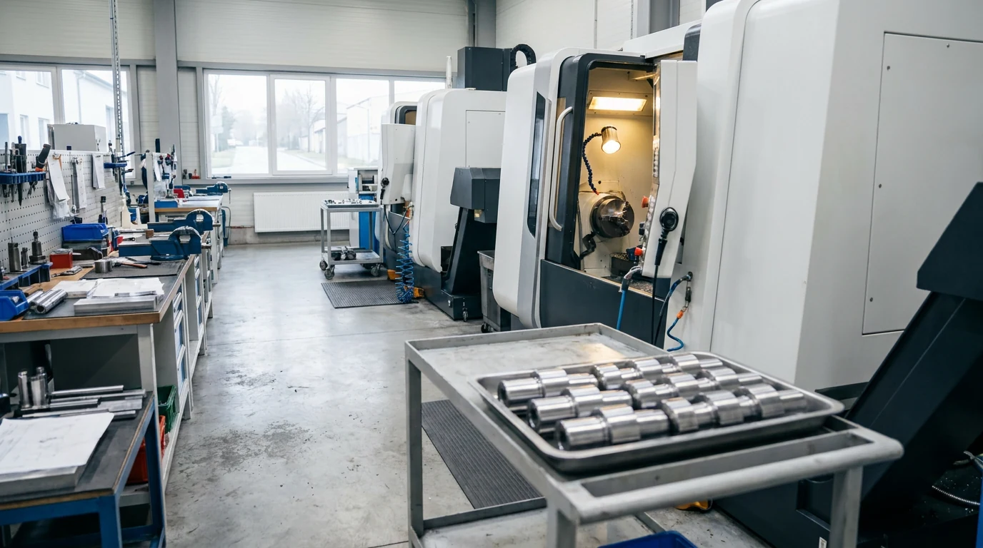 Řada CNC obráběcích center ve výrobní hale